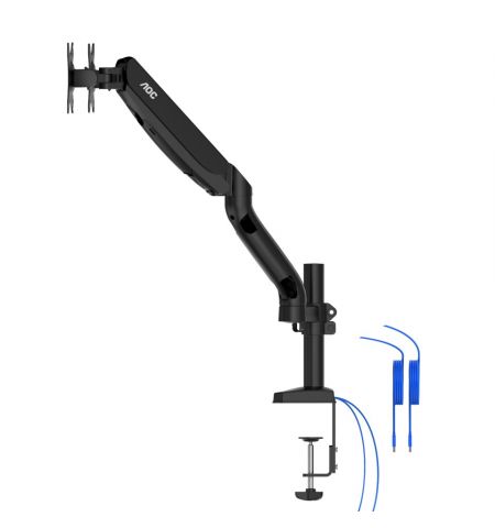 Arm for 2 monitors 13"-31.5" -  AOC AD110DX with integrated USB Hub, Black, USB Hub: USB-C + USB3.0, Desk Clamp/Grommet, Aluminum structure, Gas spring, Height adjustment, Max.Load: 2-9kg, Tilt: '-90°~+85°, Swivel:180°, Rotation: 360°, Hidden cable manage Arm for 2 monitors 13"-31.5" -  AOC AD110DX with integrated USB Hub, Black, USB Hub: USB-C + USB3.0, Desk Clamp/Grommet, Aluminum structure, Gas spring, Height adjustment, Max.Load: 2-9kg, Tilt: '-90°~+85°, Swivel:180°, Rotation: 360°, Hidden cable manage