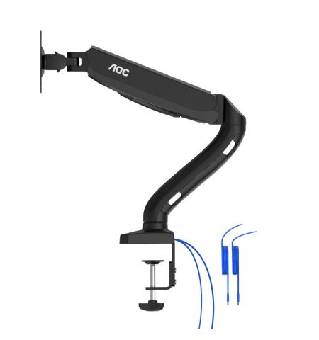 Arm for 1 monitors 13"-31.5" -  AOC AS110DX with integrated USB Hub, Black, USB Hub: USB-C + USB3.0, Desk Clamp/Grommet, Aluminum structure, Gas spring, Height adjustment, Max.Load: 2-9kg, Tilt: '-90°~+85°, Swivel:180°, Rotation:360°, Hidden cable managem Arm for 1 monitors 13"-31.5" -  AOC AS110DX with integrated USB Hub, Black, USB Hub: USB-C + USB3.0, Desk Clamp/Grommet, Aluminum structure, Gas spring, Height adjustment, Max.Load: 2-9kg, Tilt: '-90°~+85°, Swivel:180°, Rotation:360°, Hidden cable managem