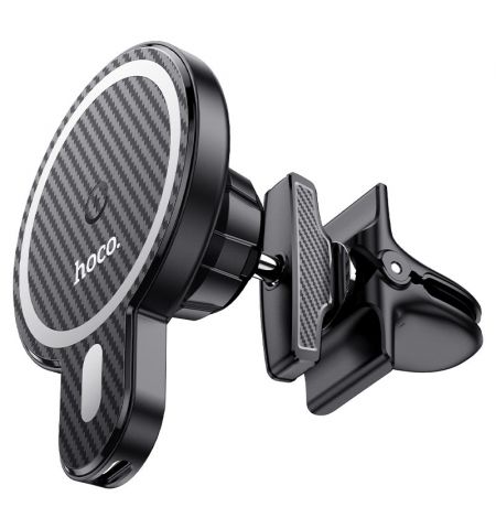 Магнитный автомобильный держатель с сверхбыстрой беспроводной зарядкой HOCO CA85, Black Магнитный автомобильный держатель с сверхбыстрой беспроводной зарядкой HOCO CA85, Black