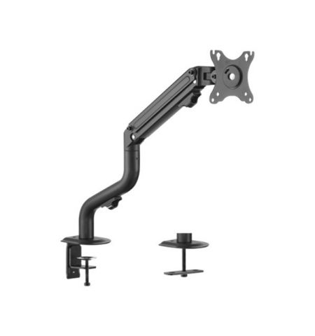 Arm for 1 monitor 17"-32" - Gembird MA-DA1-02, Adjustable desk display mounting arm, Gas spring 2-8kg, VESA 75/100, arm rotates, extends and retracts, tilts to change reading angles, and allows to rotate display from landscape-to-portrait mode
