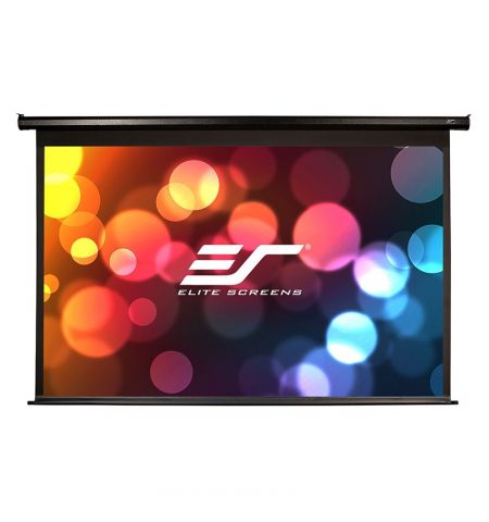Elite Screens 100" (16:9) 222 x 125 cm, Electric Projection Screen, VMAX2 Series with IR/Low Voltage 3-way wall box, TopDrop 15cm, Black