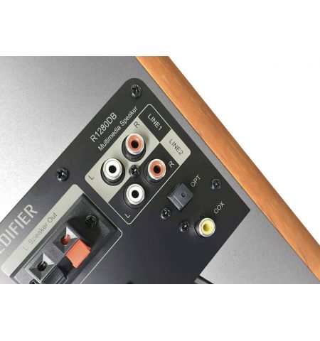 Колонки Edifier R1280DBs Brown / 42W RMS / Qualcomm Bluetooth 5.0 / Audio in: 2x RCA / optical / coaxial / AUX / remote control / wooden / (4"+1/2')