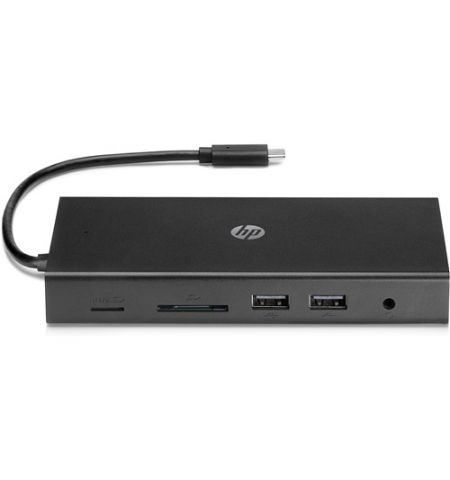 HP Travel USB-C Multi Port Hub, HDMI, VGA, 2 x USB 3.0, USB-C with Power Share, LAN, SD and Micro SD Card Reader