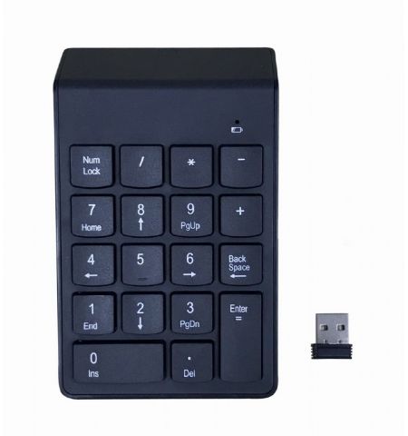 Беспроводной Кейпад Gembird KPD-W-02 / 18 keys / USB / Black