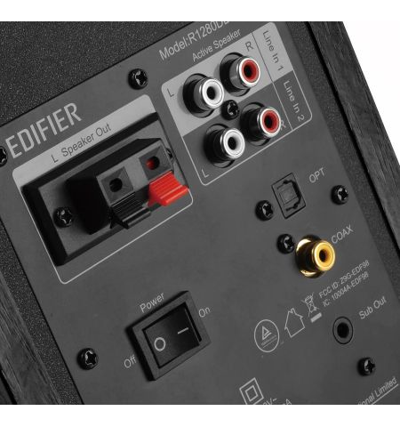 Колонки Edifier R1280DBs Black / 42W RMS / Qualcomm Bluetooth 5.0 / Audio in: 2x RCA / optical / coaxial / AUX / remote control / wooden / (4"+1/2')