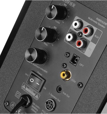 Колонки Edifier R1855DB Matte Black / 70W RMS / Bluetooth 4.0 /  AUX / RCAx2 / optical / coaxial / remote control / wooden