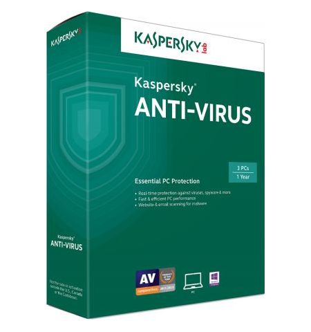 Kaspersky Anti-Virus Eastern Europe Edition.  1-Desktop  1 year  Base  License Pack, Card