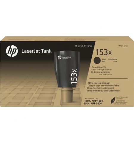 HP W153X (W1530X) Black High Yield Toner Reload Kit for LaserJet Tank 1502w, 2502dw, 1602w, 2602dn, 2602sdn, 2602sdw