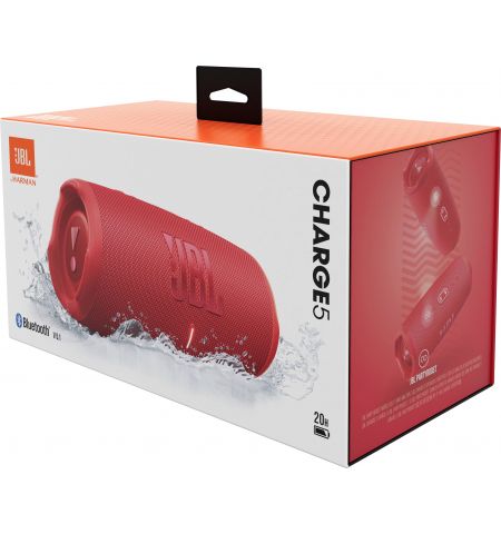 Портативная водонепроницаемая колонка с Powerbank JBL Charge 5 Red / 30W RMS / Bluetooth 5.1/ IP67/ Battery life (up to) 20 hr