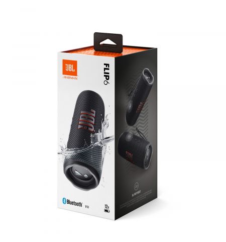 Портативная водонепроницаемая колонка JBL Flip 6 Black  / 30W RMS / Bluetooth 5.1/ IP67/ Battery life (up to) 12 hr