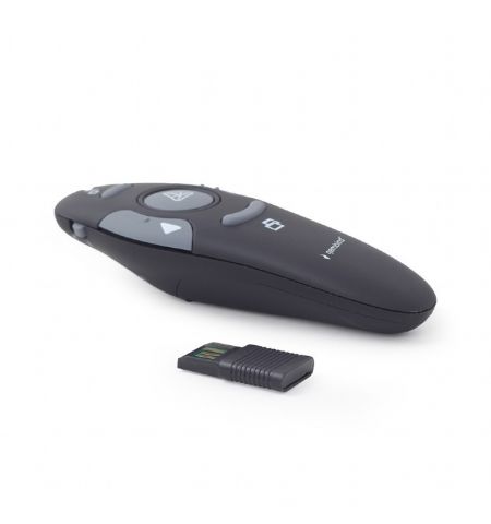 Gembird WP-L-01 Wireless presenter with laser pointer, Wireless 2.4 GHz, Power supply: 2 x AAA battery, up to 10 m, Net weight: 84 g