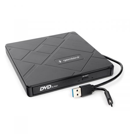 External DVD USB Drive Gembird  DVD-USB-04, CD-DA, CD-R, CD-RW, DVD+R, DVD+R DL, DVD+RW, DVD-R, DVD-R DL, DVD-RAM, DVD-ROM DL, DVD-RW, DVD-Video, Supported disc diameter: 80 mm,120 mm,  USB2.0, Black, Retail