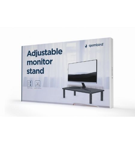 Gembird MS-TABLE-01,  Adjustable monitor stand (rectangle), 20 kg, 370 x 235 x 120 mm, Height range: 100/120/140 mm