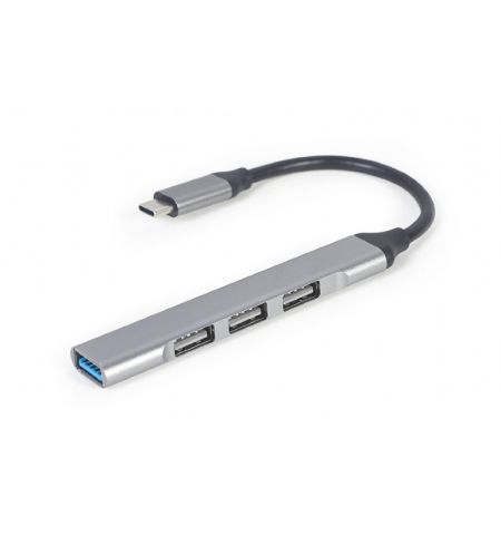 USB Hub Gembird UHB-CM-U3P1U2P3-02, USB Type-C 4-port USB hub (USB3 x 1 port, USB2 x 3 ports), silver