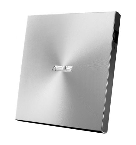 External DVDRW Drive ASUS ZenDrive U9M, Portable Ultra-Slim -13mm, Super-Multi DVDR+8x/-8x, RW+8x/-6x, DL+6x/-6x, M-DISC, Includes two cables for USB Type-C and Type-A, USB2.0 (USB-C/USB-A), Silver, Retail