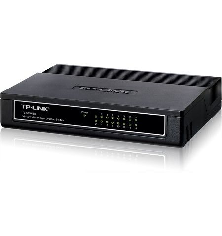 TP-LINK TL-SF1016D  16-port Desktop Switch, 16 10/100M RJ45 ports, Plastic case