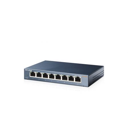TP-LINK TL-SG108  8-port Gigabit Switch, 8 10/100/1000M RJ45 ports, steel case, QoS, IGMP Snooping
