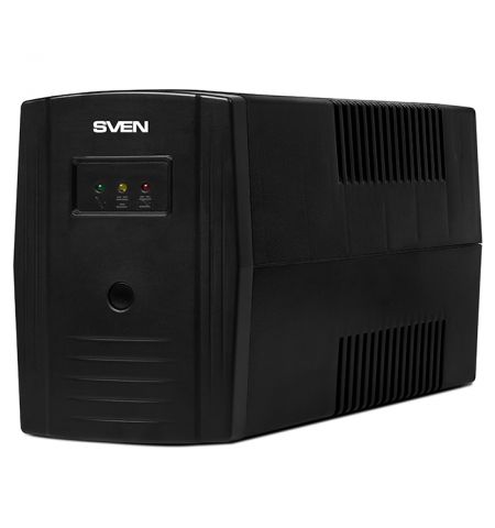 SVEN Pro 800, Line-interactive UPS with AVR, 800VA /480W, 2x Schuko outlets, 1x9AH, AVR: 165-275V, Cold start function, Black