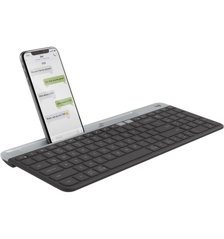 Logitech Wireless K580 Slim Multi-Device Wireless Keyboard, Logitech Unifying 2.4GHz wireless technology, Bluetooth Low Energy, Graphite - RUS
