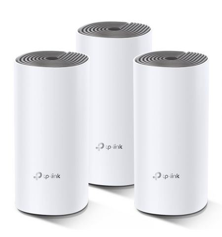 TP-LINK Deco E4 (3-pack)  AC1200 Mesh Wi-Fi System, 2 LAN Port, 867Mbps on 5GHz + 300Mbps on 2.4GHz, 802.11ac/b/g/n, Wi-Fi Dead-Zone Killer, Seamless Roaming with One Wi-Fi Name, Antivirus, Parental Controls