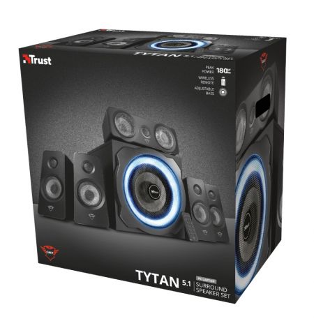 Игровые Колонки 5.1 Trust GXT 658 Tytan, Black / 180W / 3,5 AUX Игровые Колонки 5.1 Trust GXT 658 Tytan, Black / 180W / 3,5 AUX