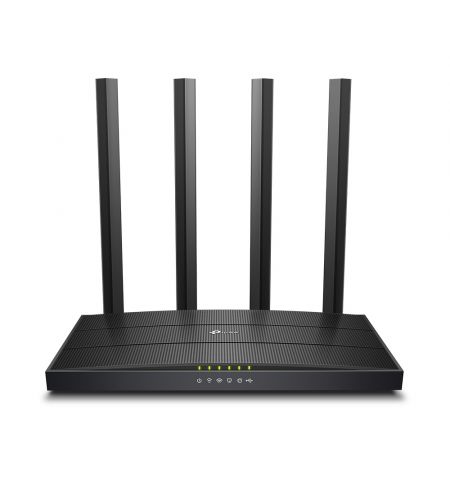 TP-LINK  Archer C6U  AC1200 Dual Band Wireless Gigabit Router, Atheros, 867Mbps at 5Ghz + 300Mbps at 2.4Ghz, 802.11ac/a/b/g/n, MU-MIMO, Beamforming, 1 Gigabit WAN + 4 Gigabit LAN, USB for 4G modem/Media/FTPserver, 4 external antennas + 1 int. antenna