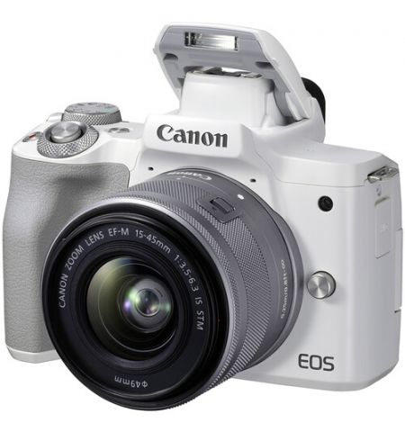 Mirrorless Camera CANON EOS M50 Mark II + 15-45 f/3.5-6.3 IS STM White (4729C028)