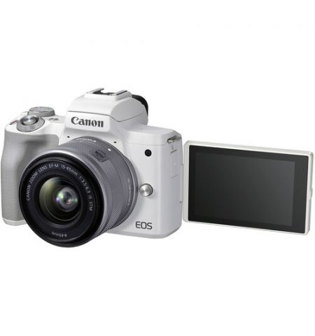 Mirrorless Camera CANON EOS M50 Mark II + 15-45 f/3.5-6.3 IS STM White (4729C028)