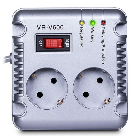 Стабилизатор SVEN VR-V600 / 200W / 2x Schuko outlets / Silver