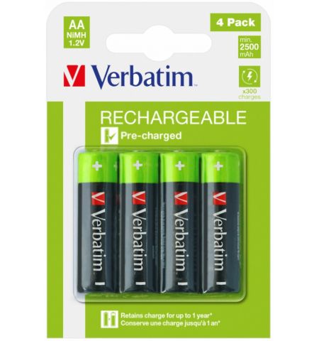 Аккумуляторные батареи Verbatim  AAA/ HR03 950 mAh, 4 Pack