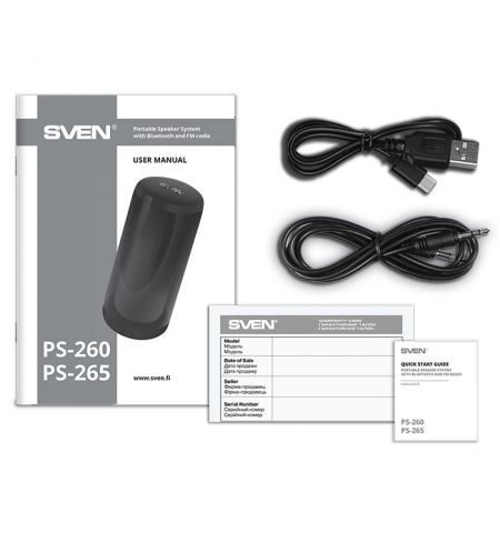 Bluetooth Портативные колонки SVEN PS-265 White / 10W RMS / TWS / RGB 12 lighting modes with Night Light / FM tuner / USB & microSD / White Bluetooth Портативные колонки SVEN PS-265 White / 10W RMS / TWS / RGB 12 lighting modes with Night Light / FM tuner / USB & microSD / White