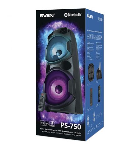 Портативная Колонка SVEN PS-750 Black / 50W / Bluetooth / FM tuner / USB / microSD
