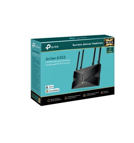 Wi-Fi роутер TP-LINK Archer AX53 / AX3000 Dual Band / Wi-Fi6 / Gigabit / 1WAN+4LAN / 4 external antennas Wi-Fi роутер TP-LINK Archer AX53 / AX3000 Dual Band / Wi-Fi6 / Gigabit / 1WAN+4LAN / 4 external antennas