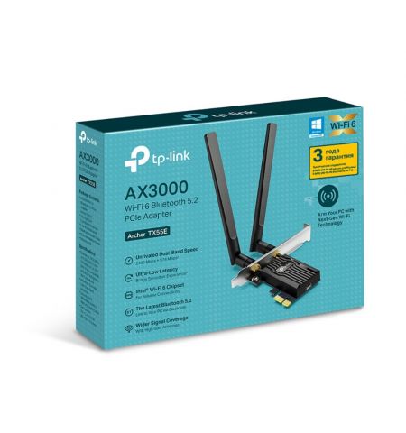 PCI Express / Wi-Fi 6 Adapter / TP-LINK Archer TX55E /  Dual Band AX3000