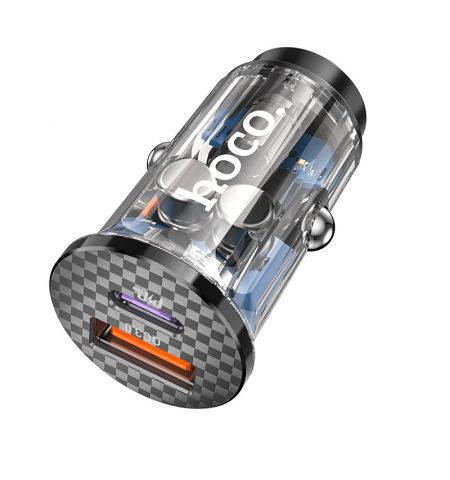 USB автомобильное зарядное устройство HOCO DZ3 MAX / 1 x USB + 1 x USB-C / 42W / up to PD3.0 / QC3.0 / Transparent USB автомобильное зарядное устройство HOCO DZ3 MAX / 1 x USB + 1 x USB-C / 42W / up to PD3.0 / QC3.0 / Transparent