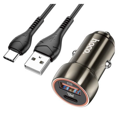 USB автомобильное зарядное устройство HOCO Z46 Blue shield / 1 x USB / Total output: 38W / up to PD3.0 / QC3.0 / Black USB автомобильное зарядное устройство HOCO Z46 Blue shield / 1 x USB / Total output: 38W / up to PD3.0 / QC3.0 / Black