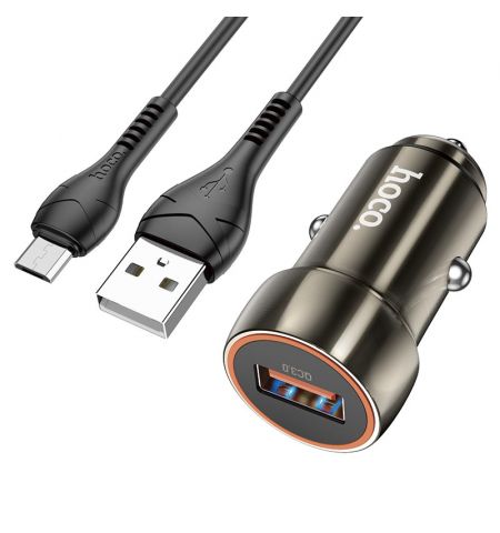 USB автомобильное зарядное устройство HOCO Z46 Blue shield / 1 x USB / Total output: 38W / up to PD3.0 / QC3.0 / Black USB автомобильное зарядное устройство HOCO Z46 Blue shield / 1 x USB / Total output: 38W / up to PD3.0 / QC3.0 / Black