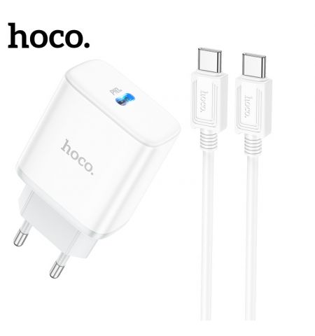 USB-зарядное устройство HOCO C104A Stage Single port / 1 x USB-C / up to PD20W / QC3.0 / White