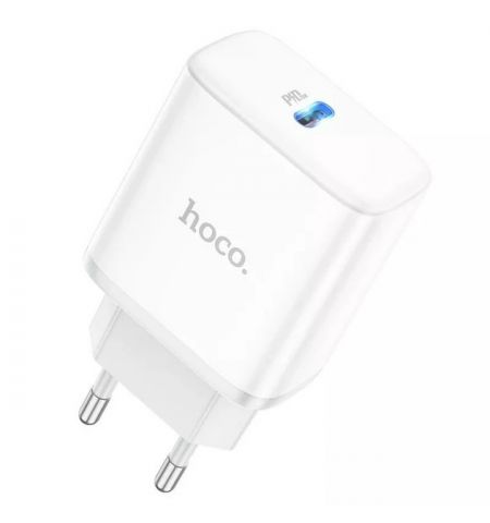 USB-зарядное устройство HOCO C104A Stage Single port / 1 x USB-C / up to PD20W / QC3.0 / White USB-зарядное устройство HOCO C104A Stage Single port / 1 x USB-C / up to PD20W / QC3.0 / White