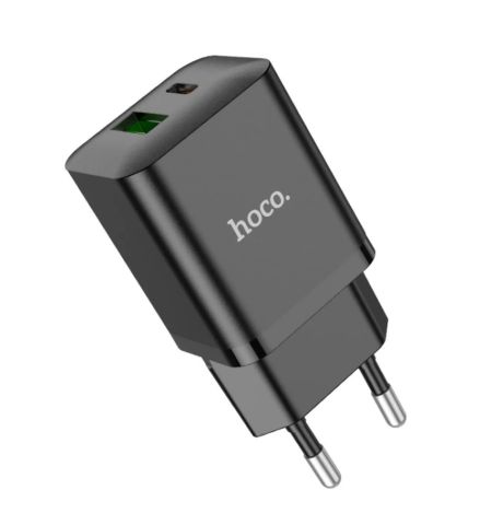 USB-зарядное устройство HOCO N28 Founder / 1 x USB-C + 1 x USB / USB-C: 20W / USB:18W / Total output: 5V/3A / up to PD20W / QC3.0 / Black USB-зарядное устройство HOCO N28 Founder / 1 x USB-C + 1 x USB / USB-C: 20W / USB:18W / Total output: 5V/3A / up to PD20W / QC3.0 / Black