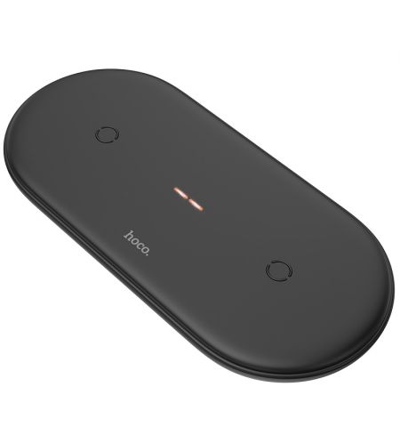 Беспроводное зарядное устройство HOCO  “CW23 Dual power” / Wireless output 1/2: 5W / 7.5W / 10W / Ultra slim design / Black Беспроводное зарядное устройство HOCO  “CW23 Dual power” / Wireless output 1/2: 5W / 7.5W / 10W / Ultra slim design / Black