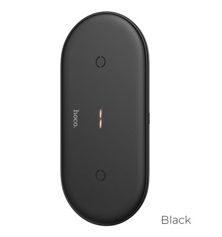 Беспроводное зарядное устройство HOCO  “CW23 Dual power” / Wireless output 1/2: 5W / 7.5W / 10W / Ultra slim design / Black Беспроводное зарядное устройство HOCO  “CW23 Dual power” / Wireless output 1/2: 5W / 7.5W / 10W / Ultra slim design / Black