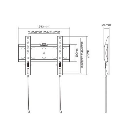 TV-Wall Mount for 23-42"- Gembird "WM-42F-01", Fixed, max. 30 kg, Distance TV to Wall: 24 mm, max. VESA 200 x 200, Black TV-Wall Mount for 23-42"- Gembird "WM-42F-01", Fixed, max. 30 kg, Distance TV to Wall: 24 mm, max. VESA 200 x 200, Black