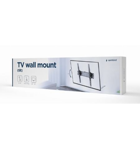 TV-Wall Mount for 32-55"- Gembird "WM-55T-02", Tilt, max. 40 kg, Distance TV to Wall: 53 mm, max. VESA 400 x 400, Black