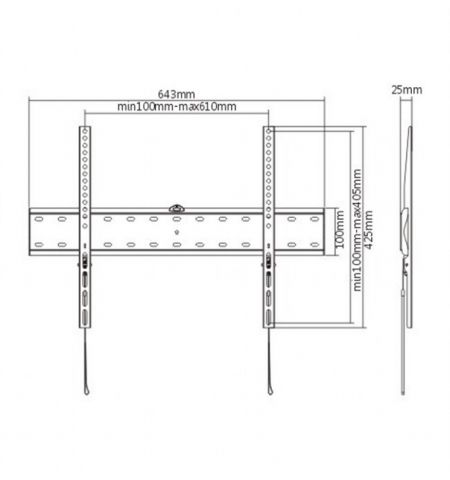TV-Wall Mount for 37-70"- Gembird "WM-70F-01", Fixed, max. 40 kg, Distance TV to Wall: 25 mm, max. VESA 600 x 400, Black TV-Wall Mount for 37-70"- Gembird "WM-70F-01", Fixed, max. 40 kg, Distance TV to Wall: 25 mm, max. VESA 600 x 400, Black