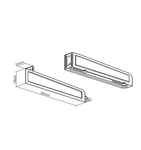 Universal heavy duty steel wall brackets Gembird "WM-U35-01-W", 365 x 52 x 70 mm, Fixed, max. 35 kg, white