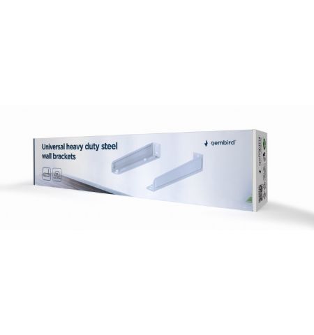 Universal heavy duty steel wall brackets Gembird "WM-U35-01-W", 365 x 52 x 70 mm, Fixed, max. 35 kg, white