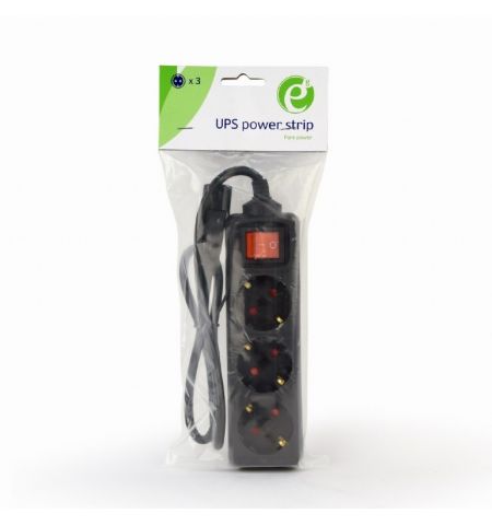 Фильтр сетевой для ИБП Gembird EG-PSU3-01 / 3 Schuko sockets / 0.6 m / Black