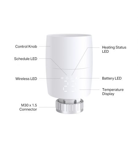 Умный термостатический радиаторный клапан TP-LINK Kasa KE100, White