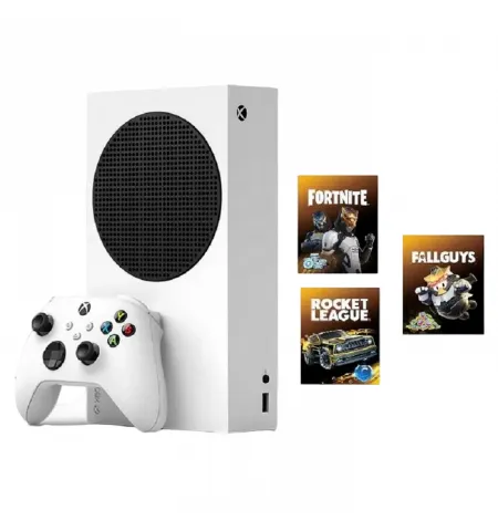 Consola de jocuri Microsoft Xbox Series S, Alb, Fortnite, Fall Guys, Rocket League Bundle